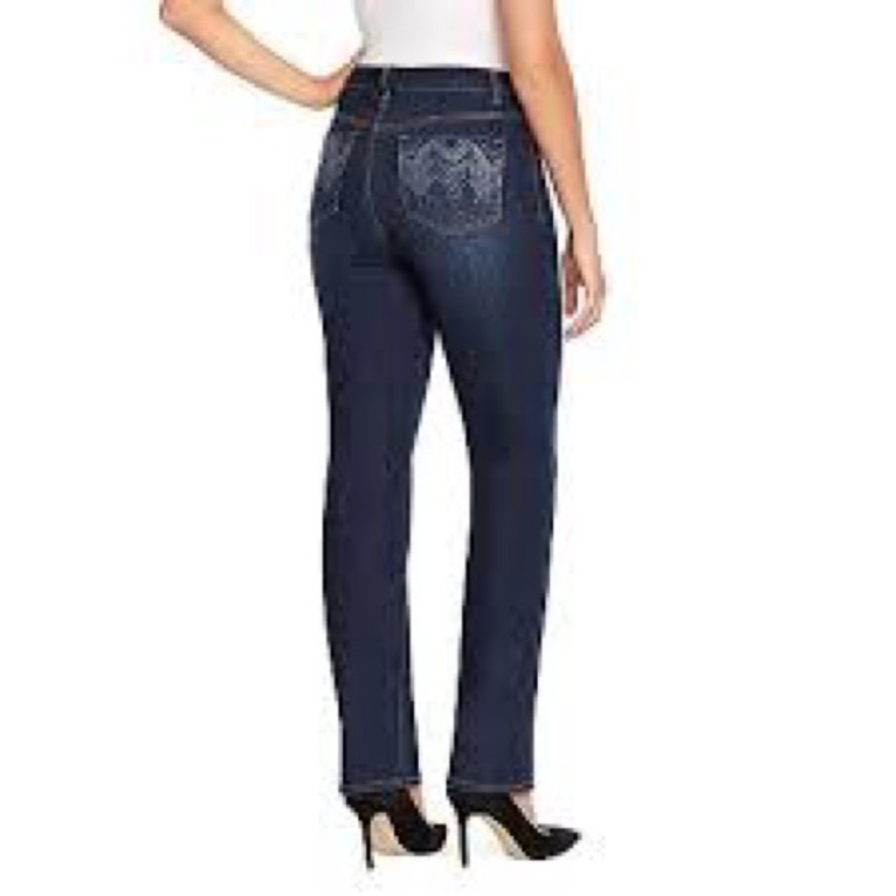 Gloria Vanderbilt Amanda Embellished Jeans Size 14 Blue